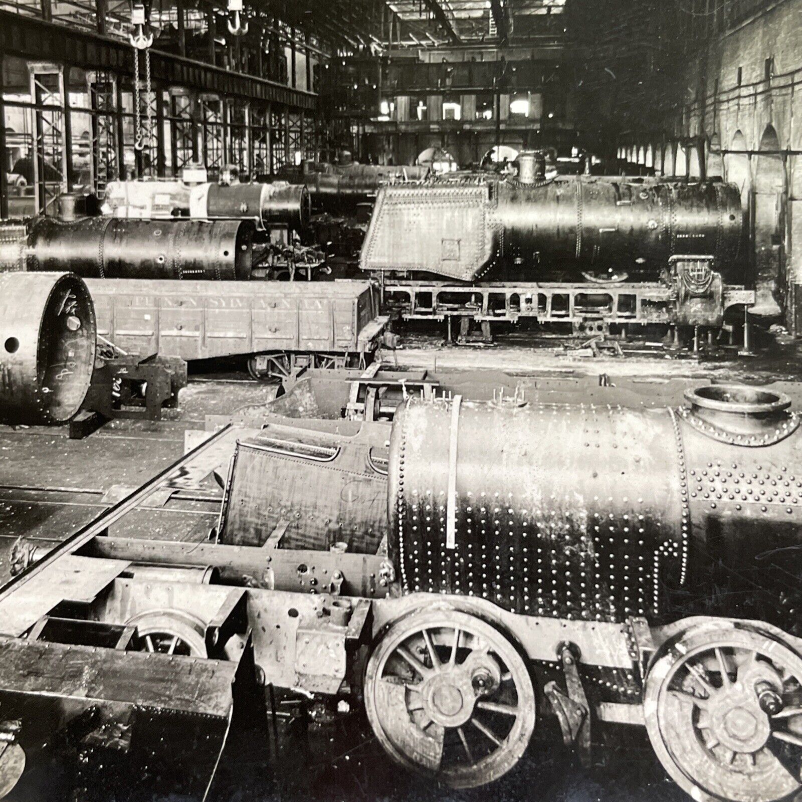 Antique 1918 Baldwin Train Factory Philadelphia Stereoview Photo Card P1435