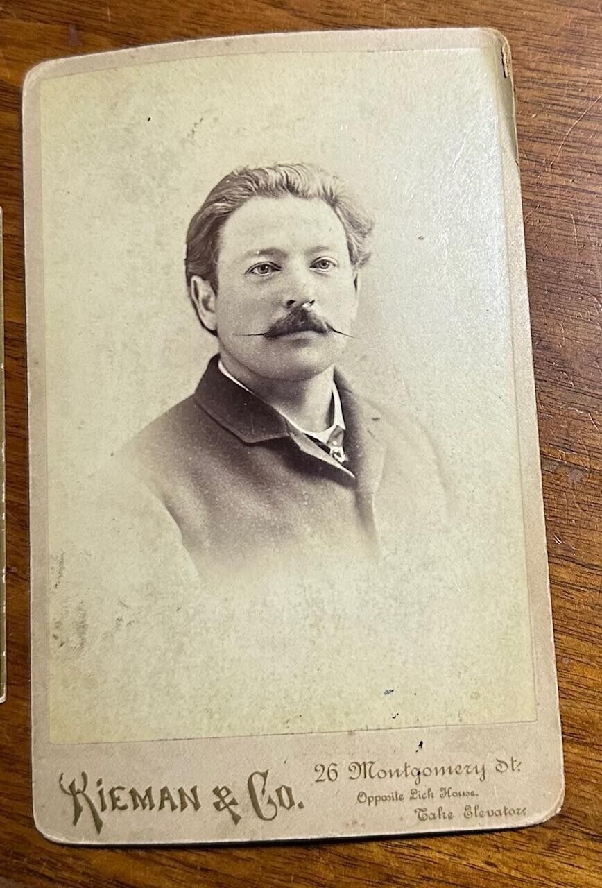 Antique 1900\'s Frantz Goldstein Teacher San Francisco CVD Handlebar Moustache