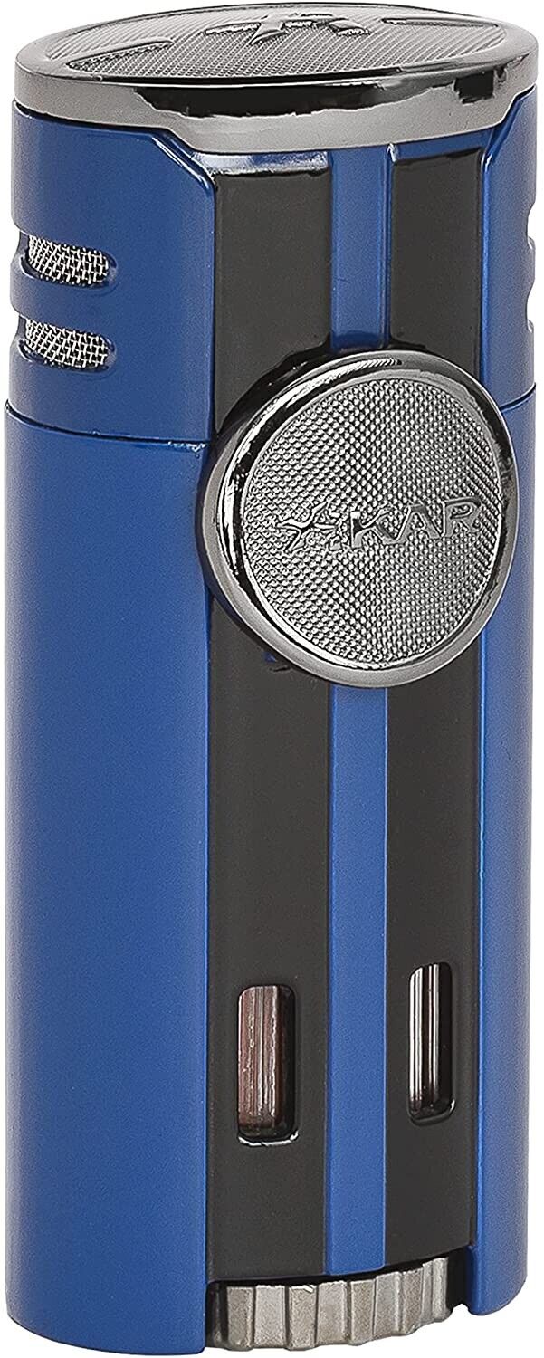 Xikar High Performance HP4 Diamond Quad Flame Cigar Lighter, Blue