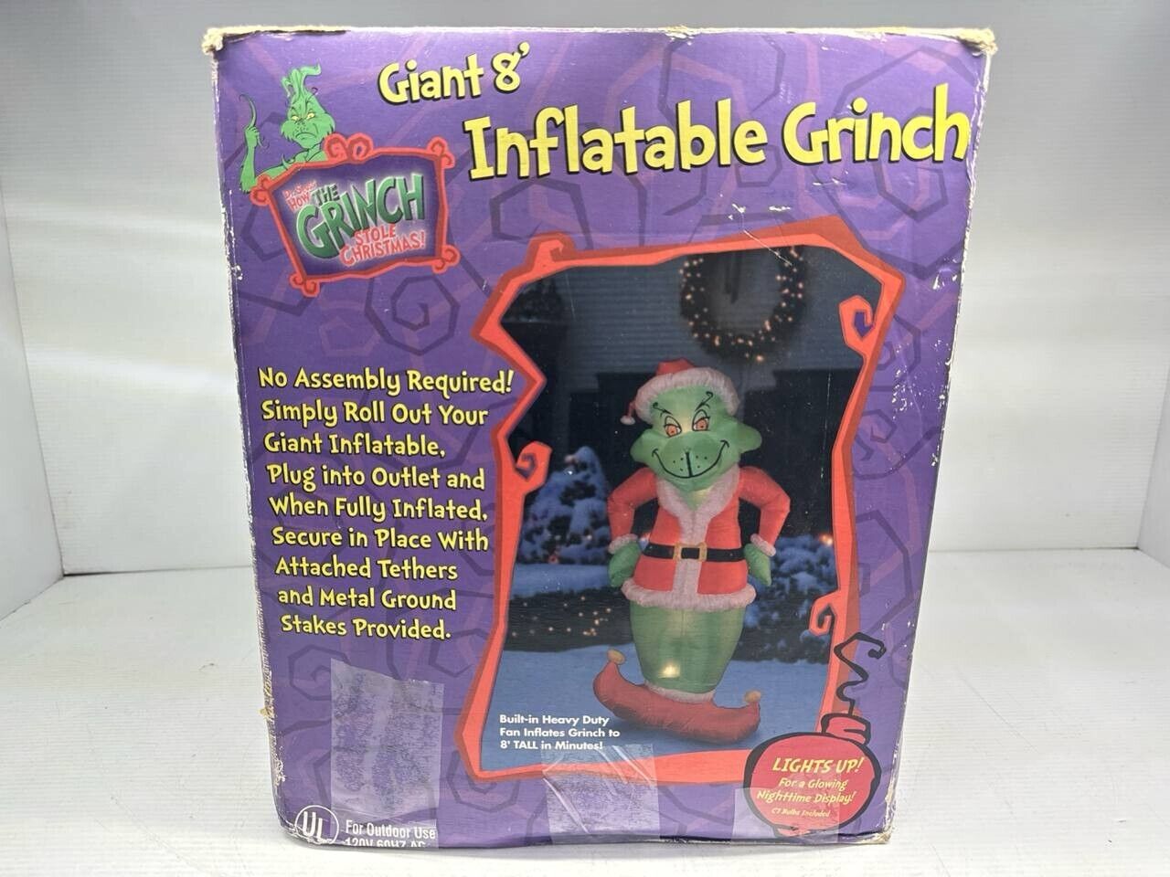Rare Giant 8ft How The Grinch Stole Christmas Inflatable Gemmy 