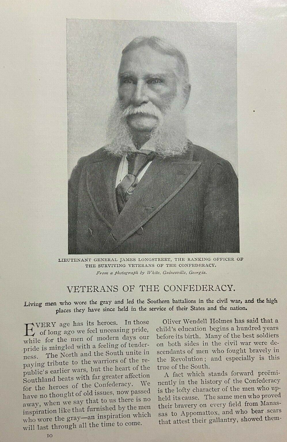 1898 Confederate Veterans James Longstreet Joseph Wheeler Wade Hampton