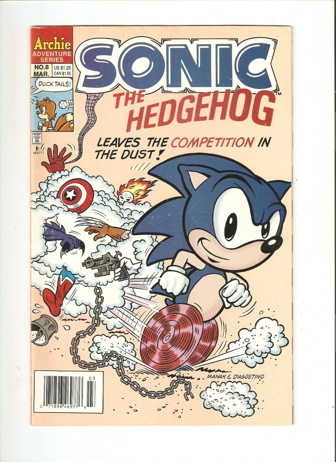 SONIC THE HEDGEHOG, # 8, MAR. 1994, NEWS STAND EDITION, VF