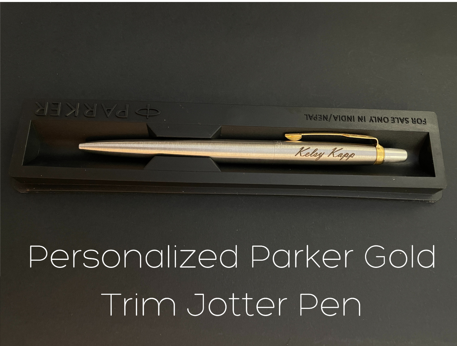 Parker Jotter Ballpoint Pen Silver Chrome Gold Trim Appreciation Gift Blue Ink