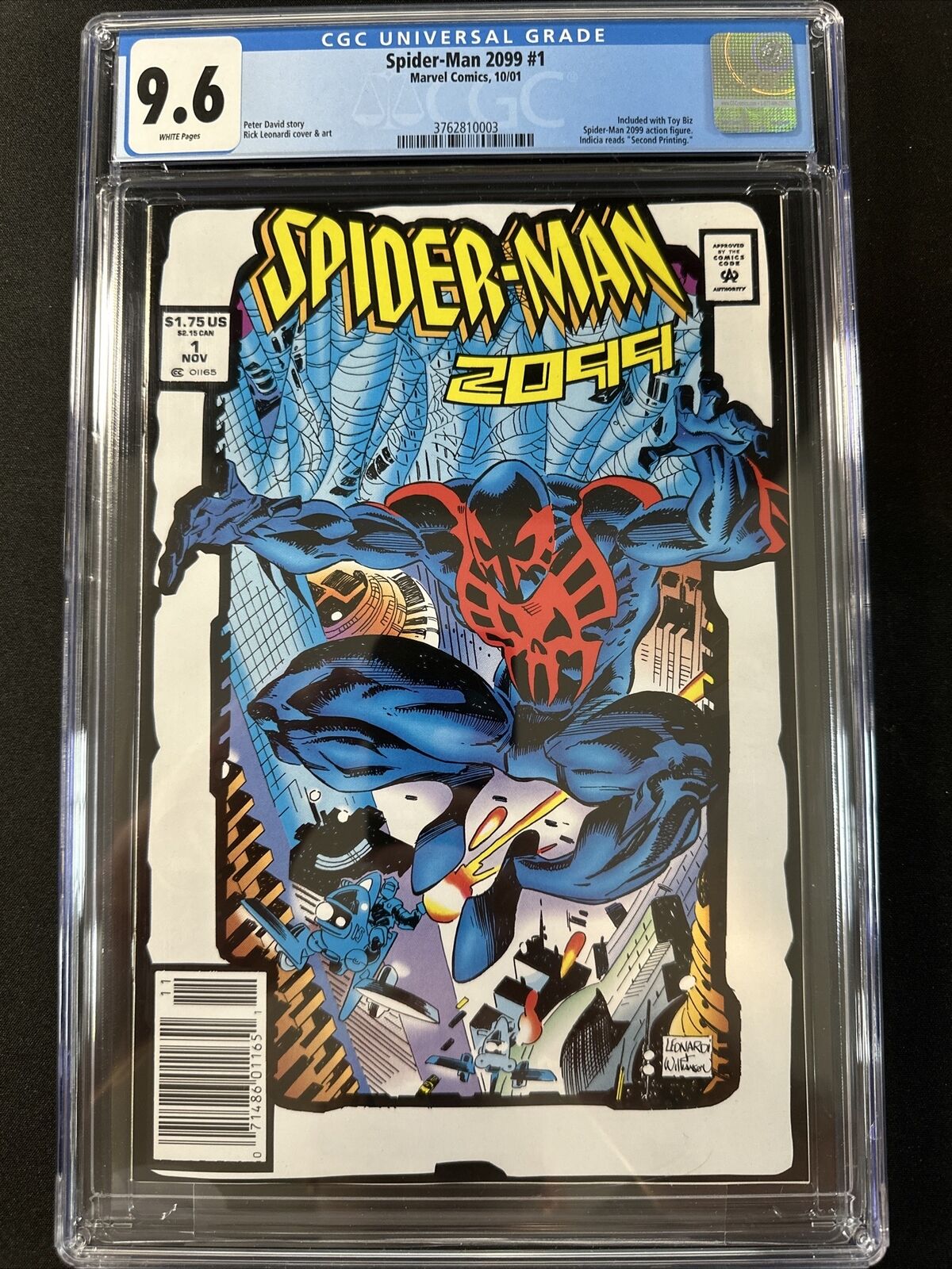 Spider-Man 2099 #1 CGC 9.6 Toybiz Figure Variant White 2nd Print Newsstand 2001