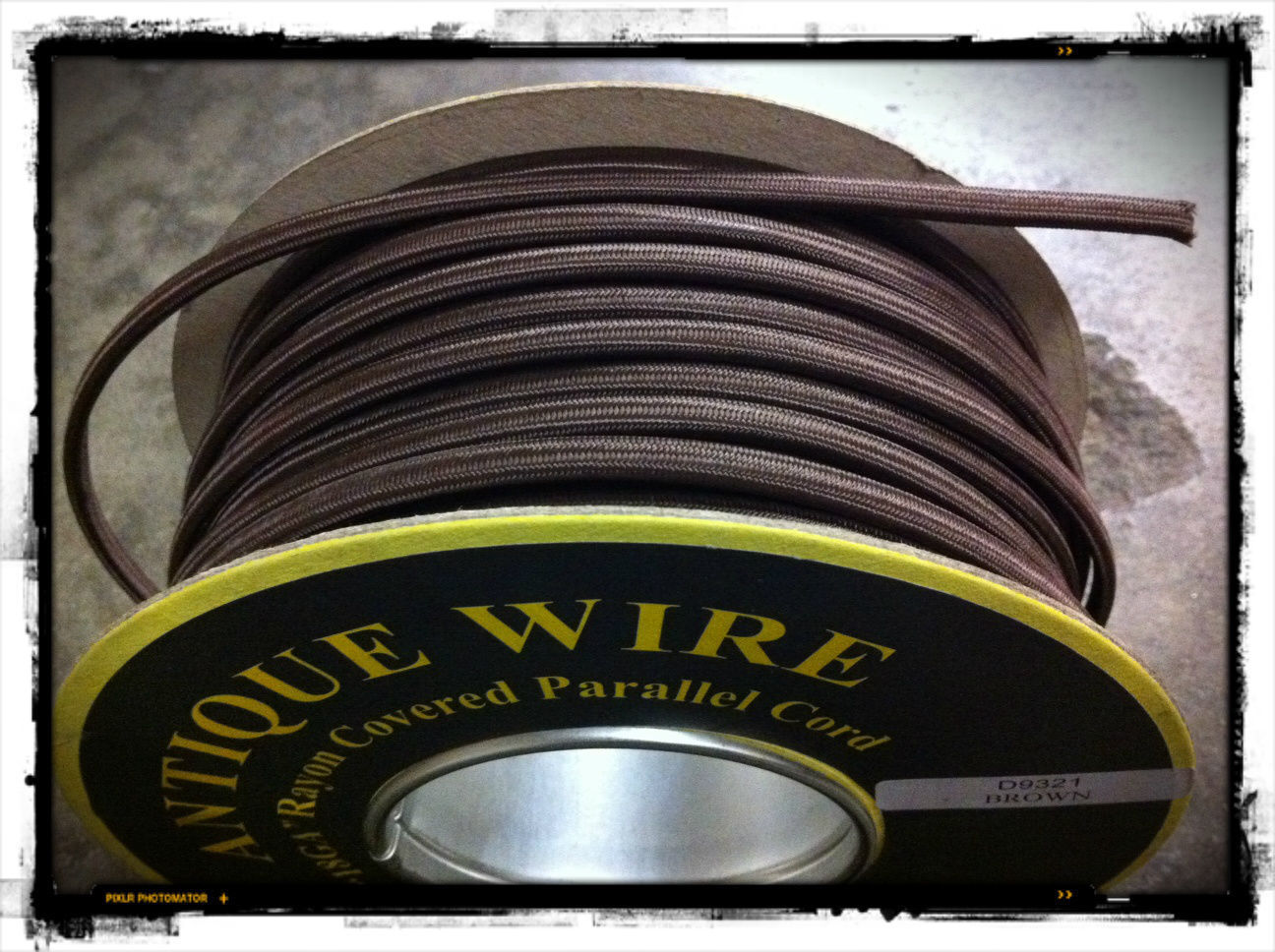 Brown  Parallel Rayon Covered Wire, Antique Style Cloth Lamp Cord, Vintage 