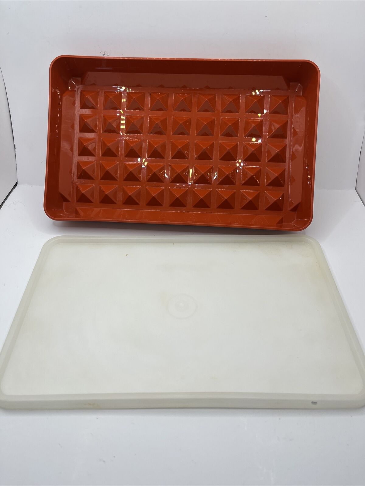 Vintage Tupperware Deli Meat Keeper Paprika Red w/ Lid Made in USA