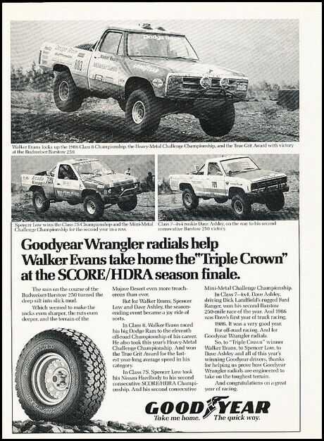 1986 Dodge Ram Nissan Truck Race Ranger Advertisement Print Art Car Ad J956A