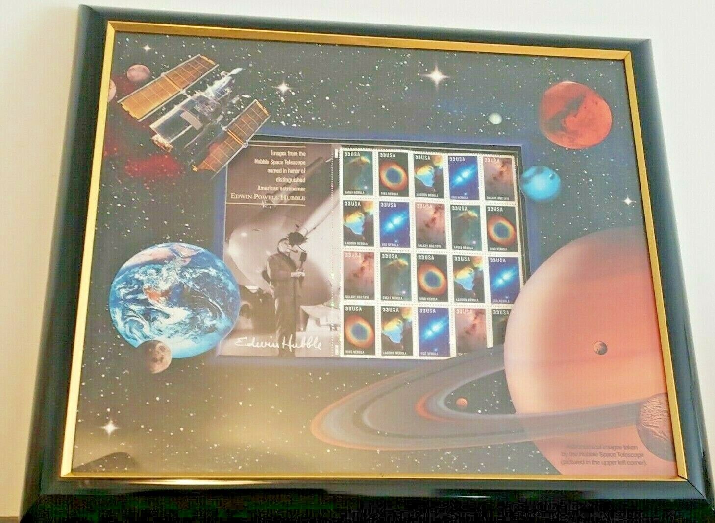 EDWIN POWELL HUBBLE SPACE TELESCOPE FRAME ART USPS 33 cent stamped