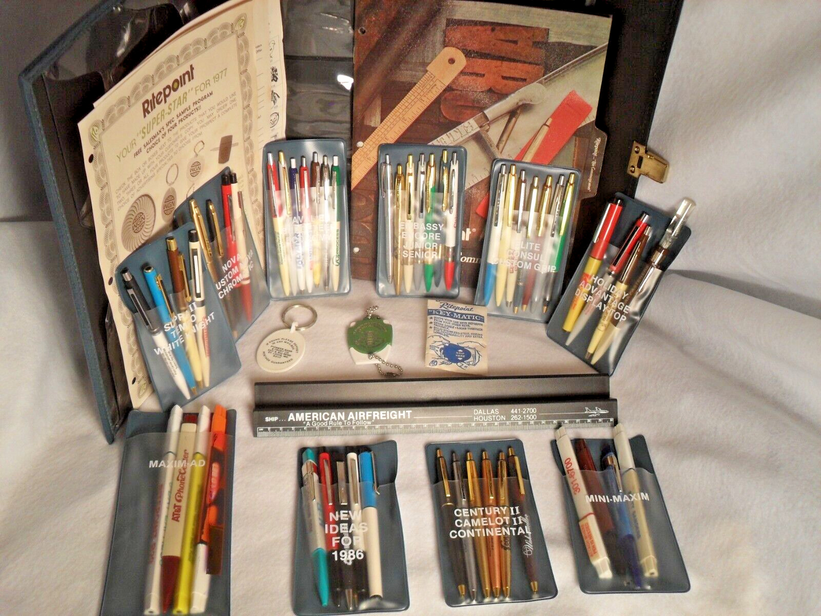 Ritepoint Pen Salesman Sample Kit From 1986 +  1977 Catalog & More