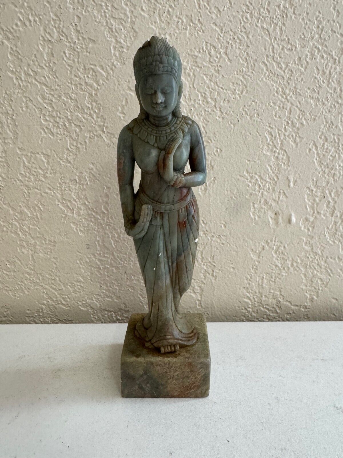 Hindu Indian Carved Soapstone Figure Buddha Goddess Statue