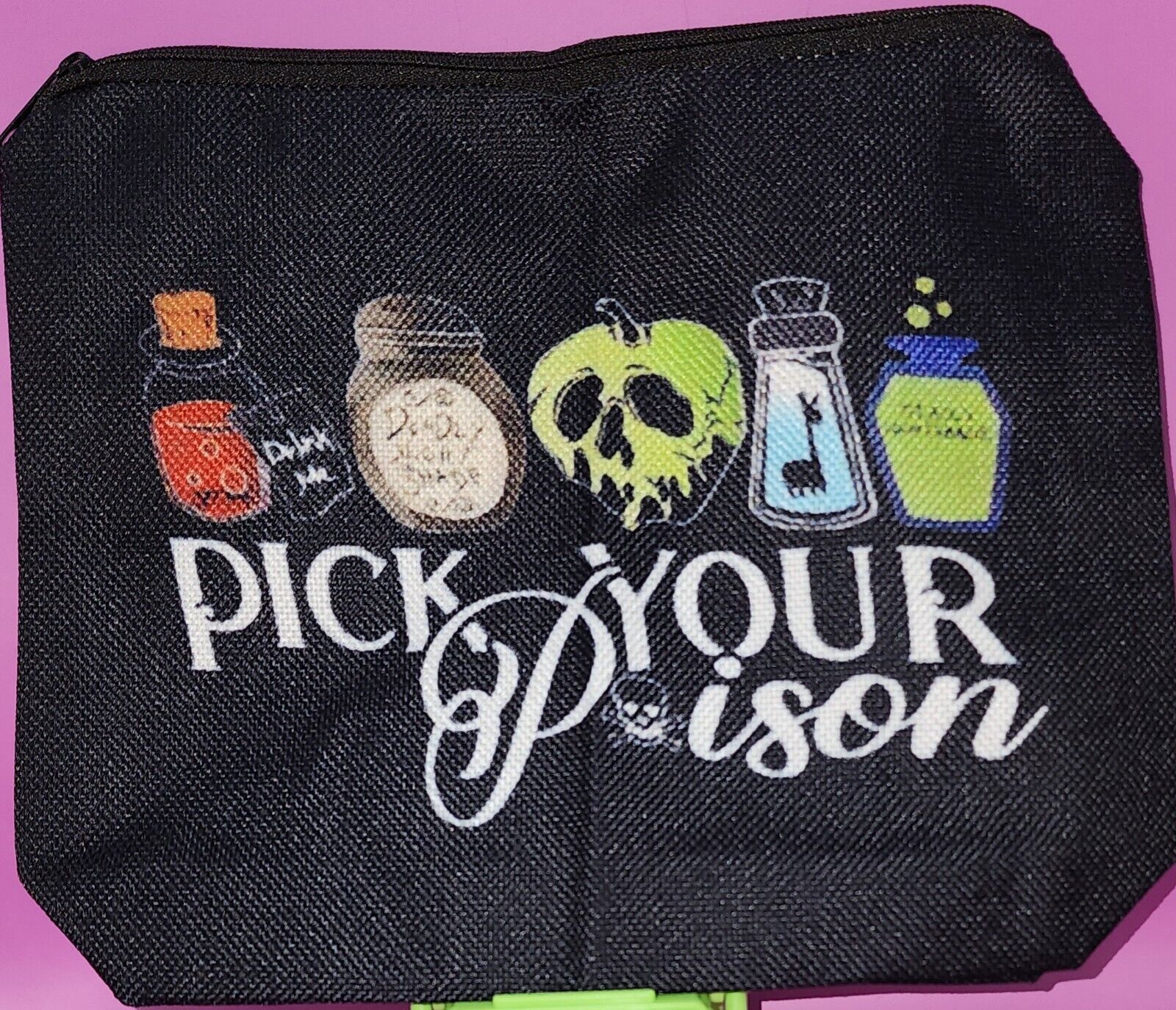 Disney Villains Pick Your Poison Makeup Travel Canvas Zipper Bag