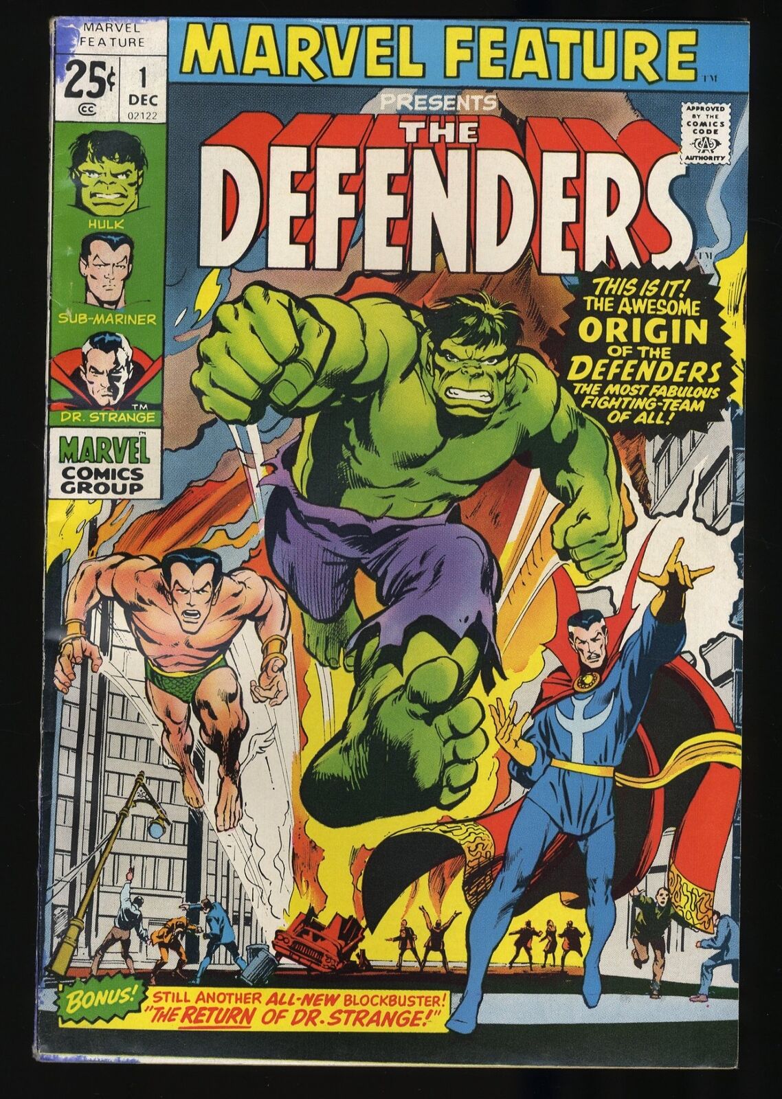 Marvel Feature #1 FN+ 6.5 1st Appearance and Origin Defenders Marvel 1971