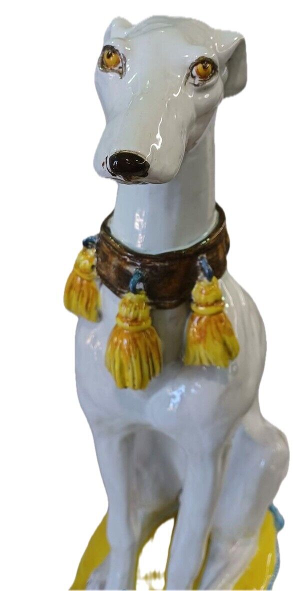 Stunning Life Size Italian Terracotta Greyhound Dog Sculpture
