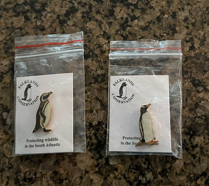 Set of 2 Falklands Conservation PENGUIN Pins