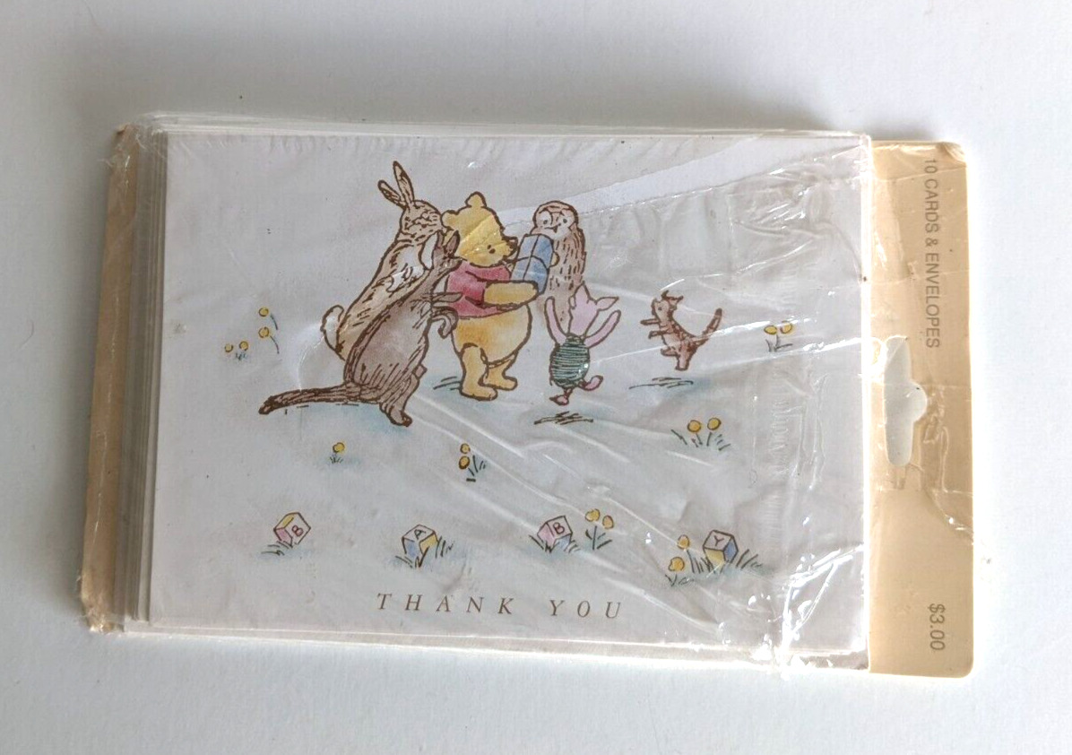 Classic Winnie The Pooh E.H. Shepard 10 Thank You Notes with Envelopes AA9D