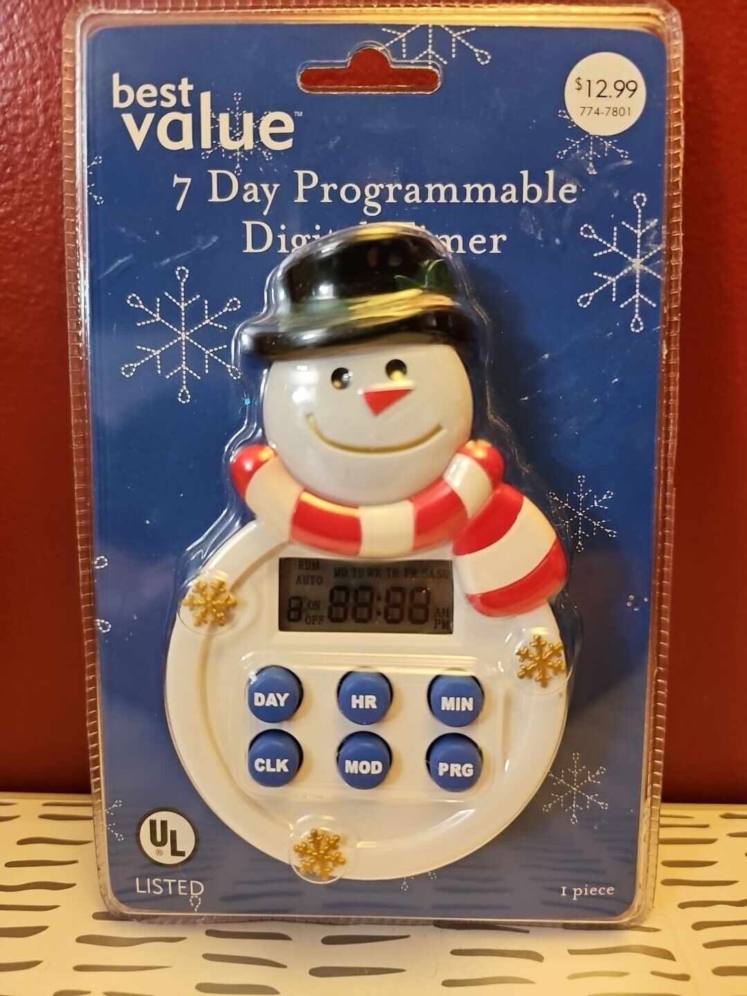 7 Day Programmable Digital Electric Timer Christmas Tree Lights Snowman 2005