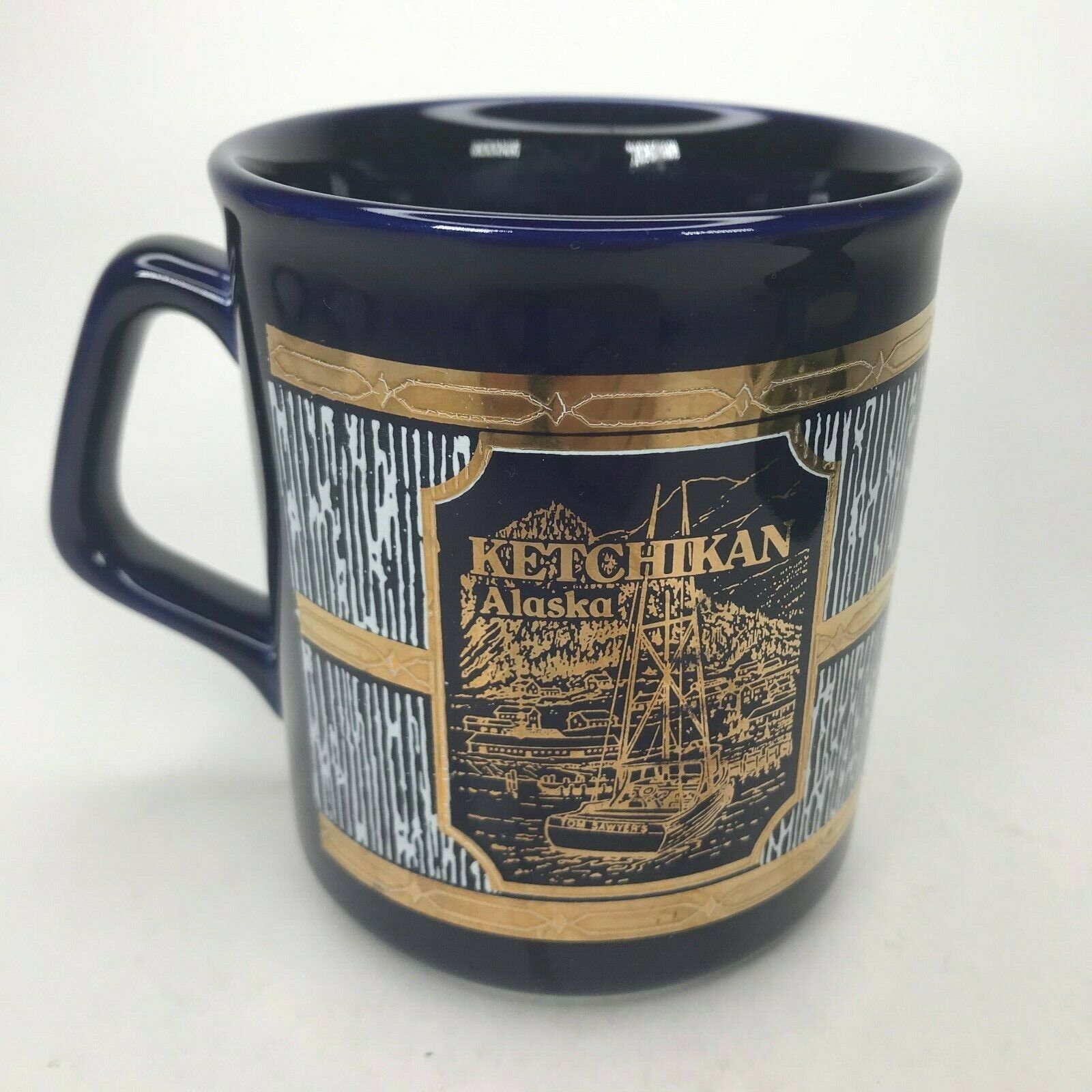 Ketchik Alaska Coffee Mug 22K Gold By Culver Salmon Capital Of World USA Cup C26