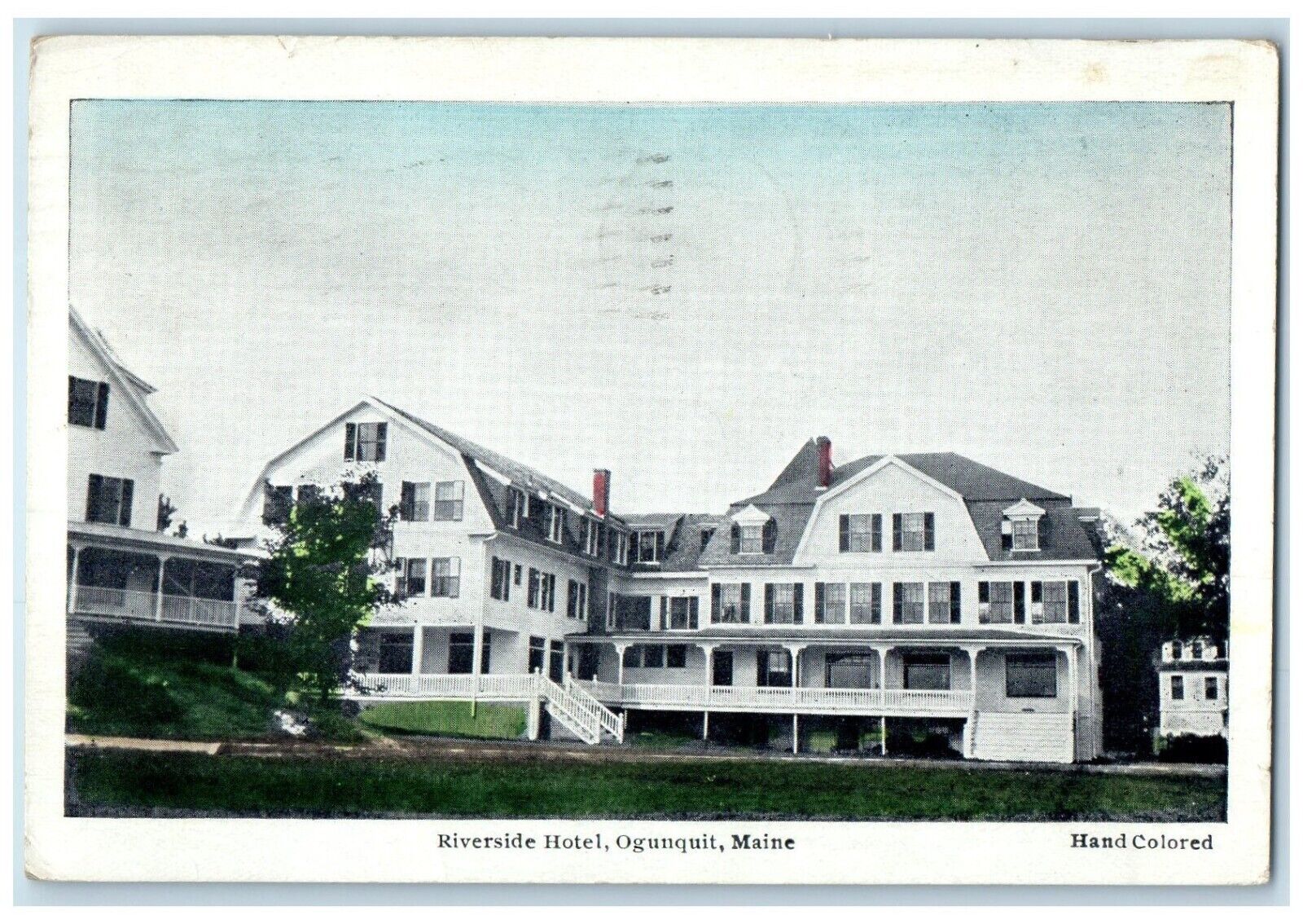 1938 Riverside Hotel Exterior Building Ogunquit Maine Vintage Antique Postcard