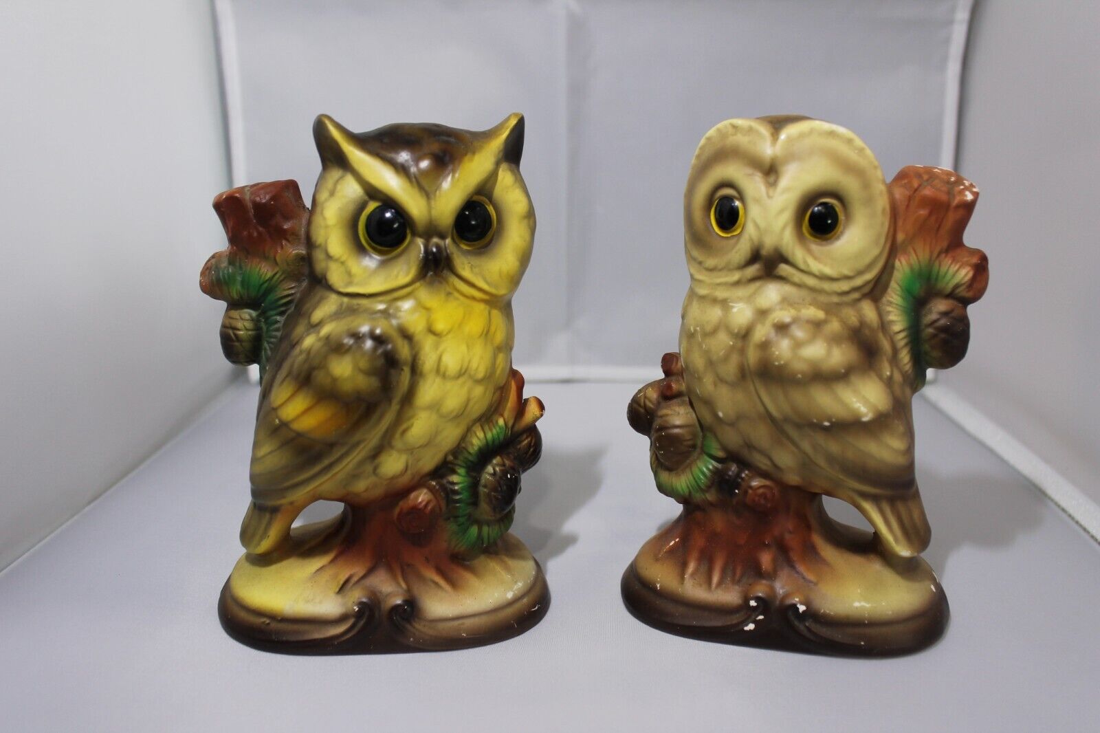 Vintage Ceramic Owl Pair, 1970s