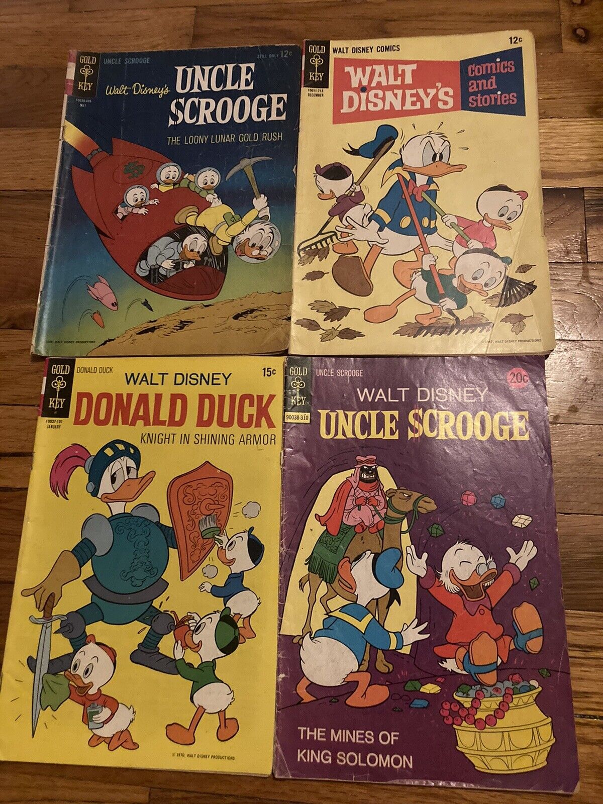 Lot Of 4 Gold Key Walt Disney Comics 60’s & 70’s ~ Donald, Uncle Scrooge