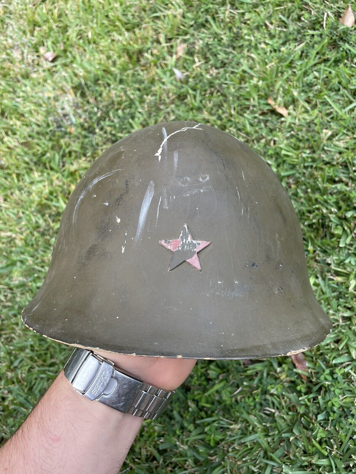 Extremely Rare Korean War GI Bringback Helmet WW2 Japanese Type 90