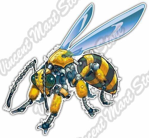 Robot Wasp Bee Yellow Hornet Insect Car Bumper Window Vinyl Sticker Decal 5\