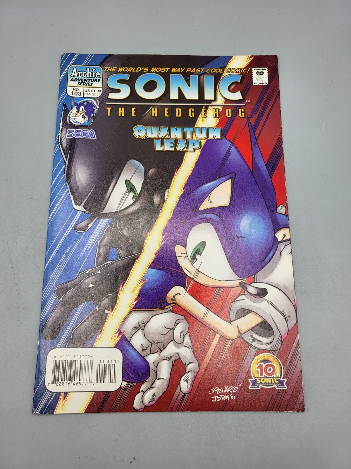 Sonic the Hedgehog #103 Oct 2001 Quantum Leap Direct Edition Archie Comic Book