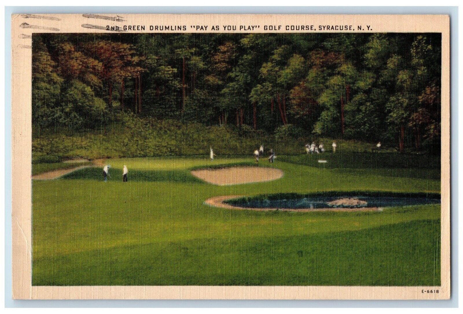 1949 2nd Green Drumlins Golf Course Syracuse New York NY Posted Vintage Postcard