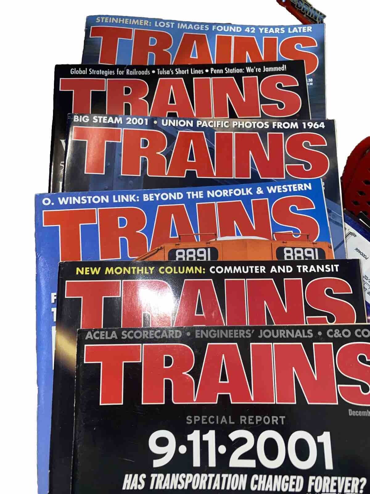 Trains 2001 Magazine 6 Issues Feb April May June July dec Magazines