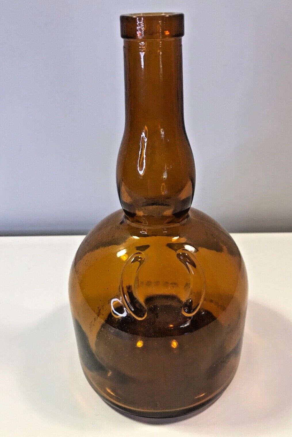 Vintage Amber Glass Liquor Bottle Marnier Lapostolle Liqueurs Paris France