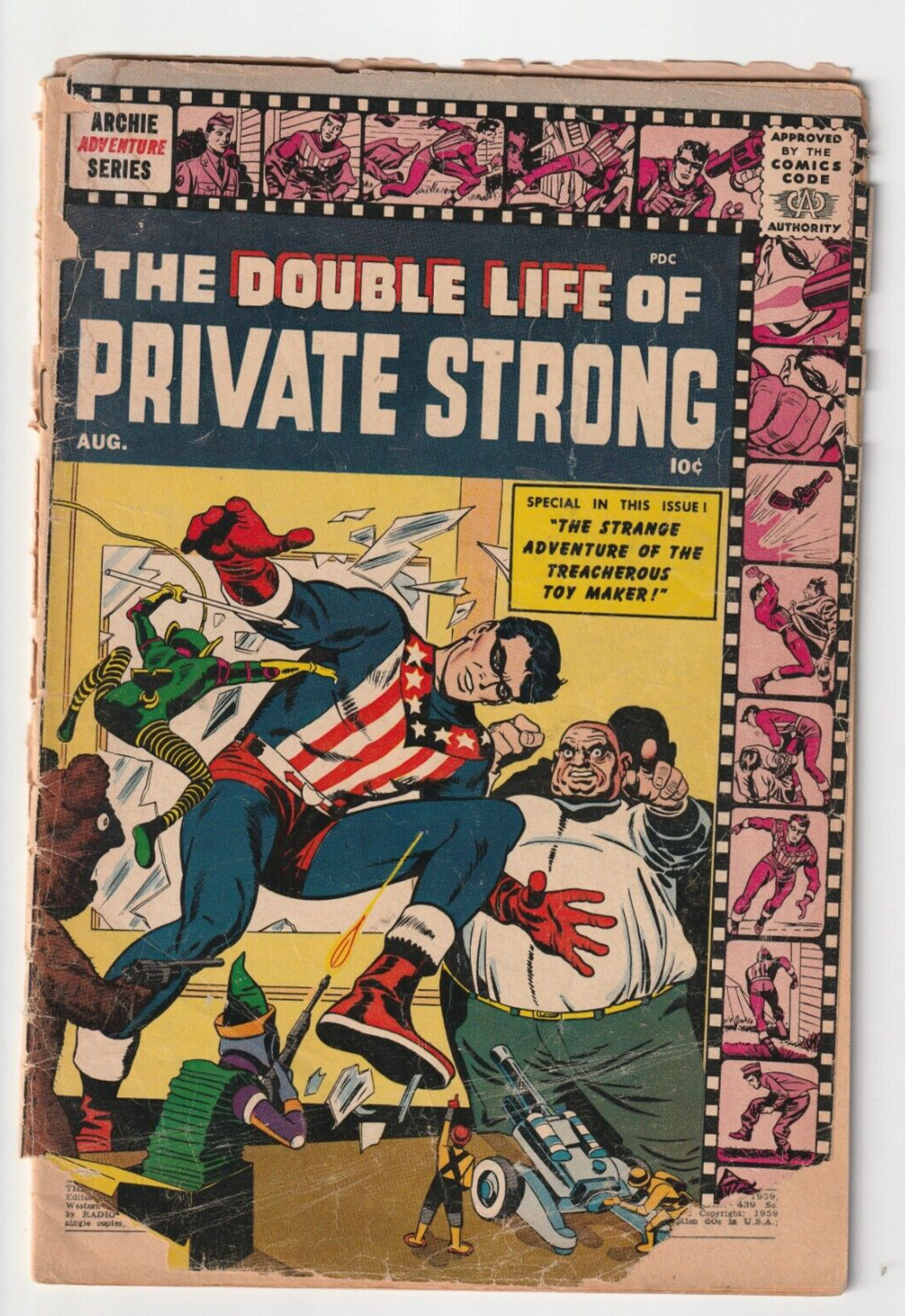 Double Life of Private Strong #2 (Archie Comics 1959) FR Jack Kirby 2nd Fly