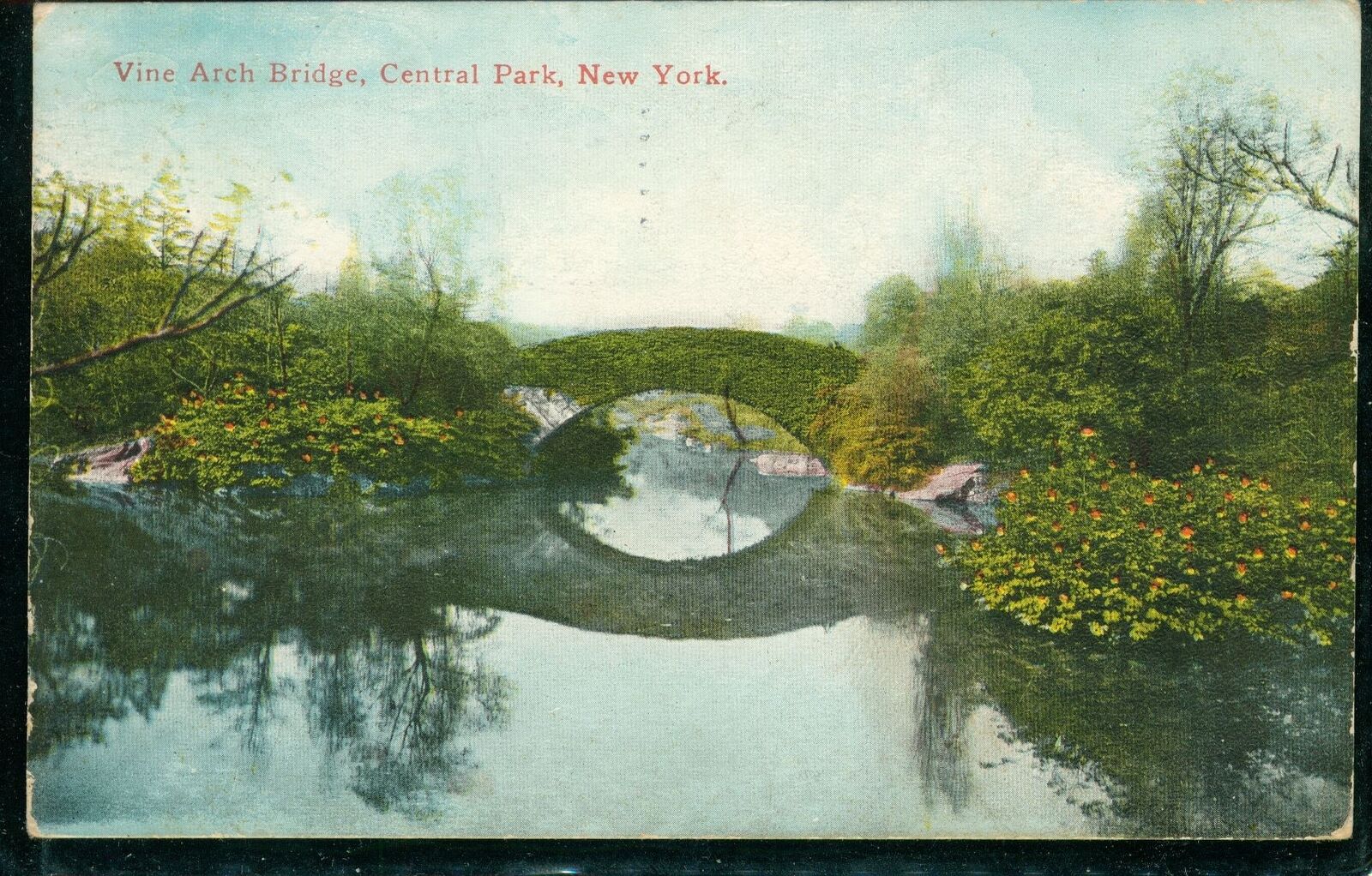 1912 Postcard Vine Arch Bridge Central Park New York City NY