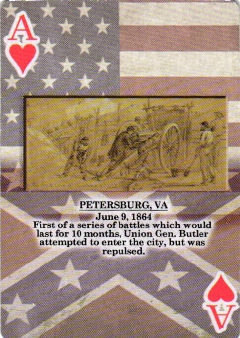 Petersburg, VA June 9, 1864 Civil War Playing Card