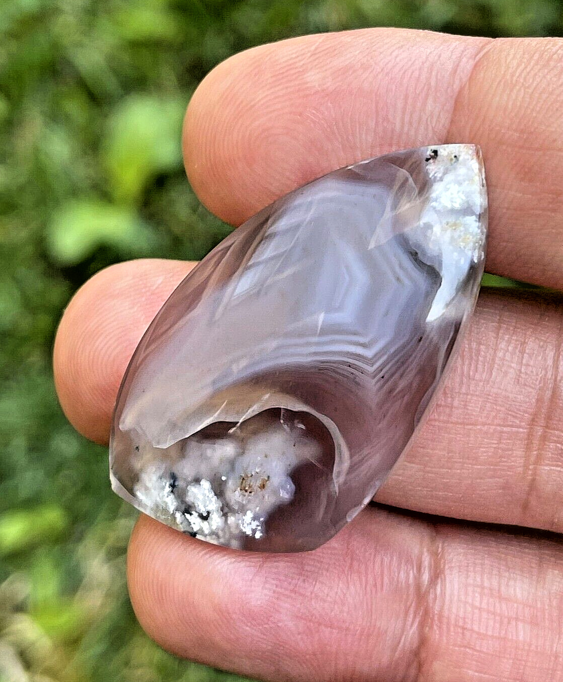 Amazing Banded Plume agate, Purple Cabochon, High Quality Agate, 100% Natural