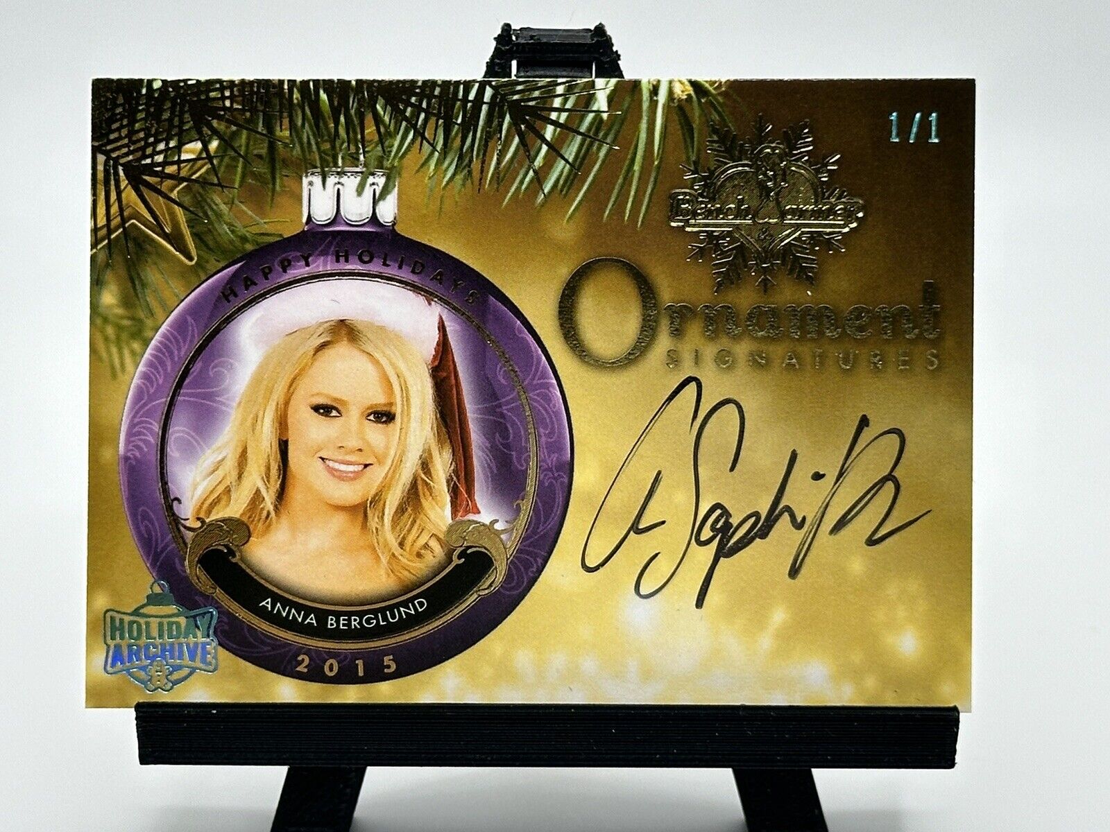 2019 Benchwarmer Holiday Archive Anna Sophia Berglund Ornament Signatures #d 1/1