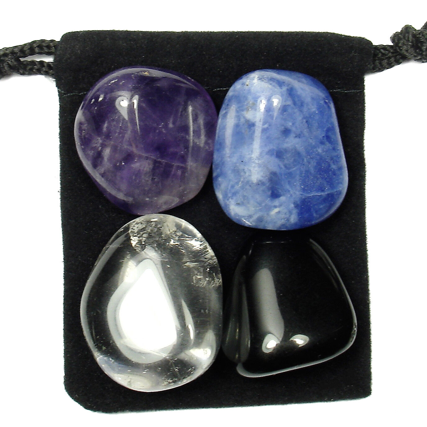 AUTISM SUPPORT Tumbled Crystal Healing Set = 4 Stones + Pouch + Description