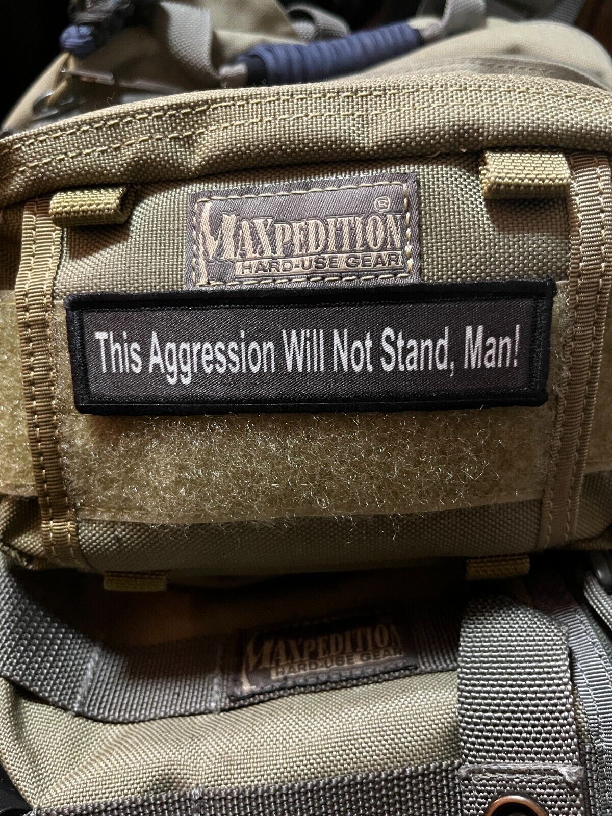 1x4 Lebowski This Aggression Will Not Stand, Man Morale Patch Tactical ARMY