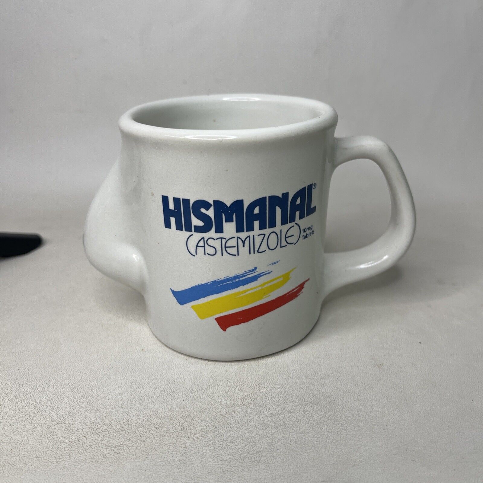Vintage Hismanal Drug Rep Nose Mug Coffee Cup Janssen Pharmaceutical Advertising