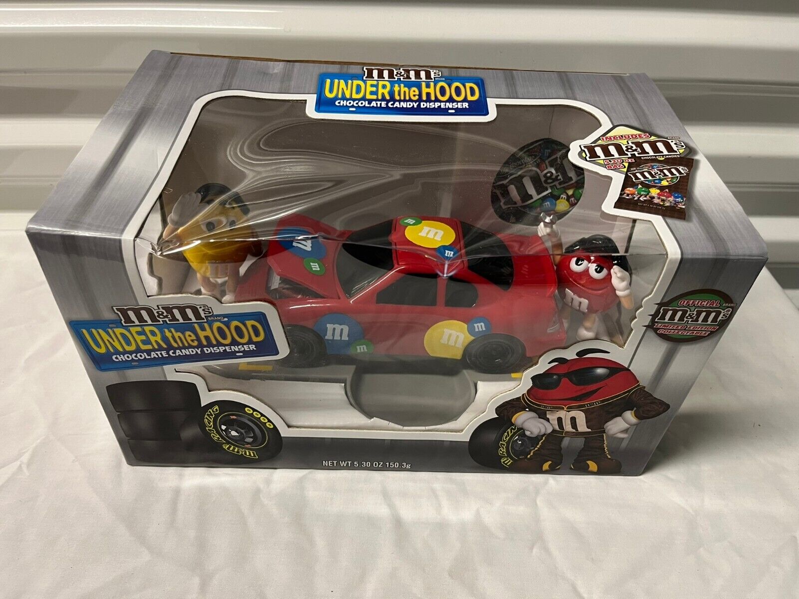 M&M\'s Under The Hood Red Color Race Car M&M Racing Candy Dispenser NIB
