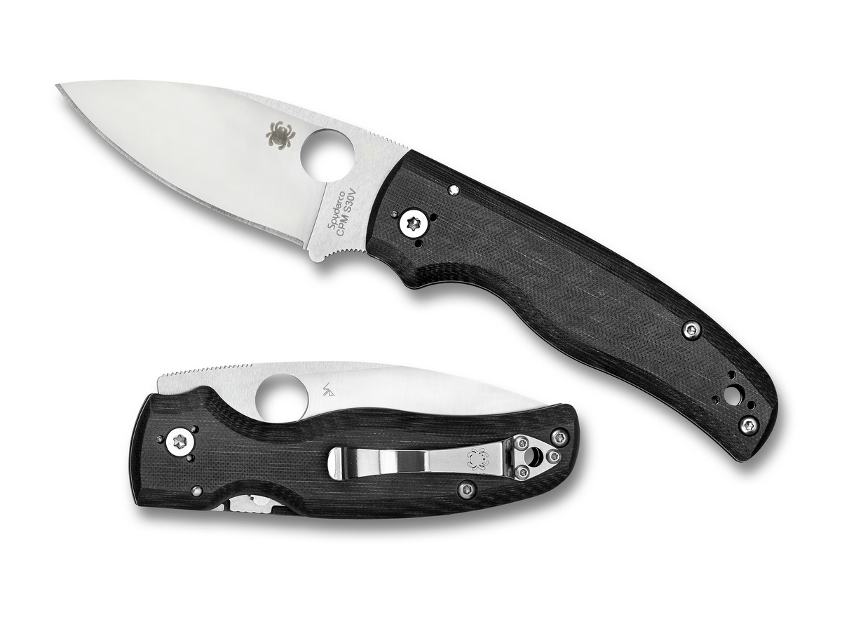 Spyderco Knives Shaman Black G-10 S30V Stainless C229GP Pocket Knife