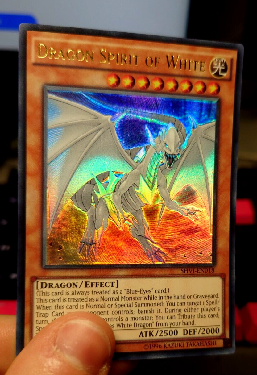 Yu-Gi-Oh Ultimate Rare Style Dragon Spirit Of White Custom etched