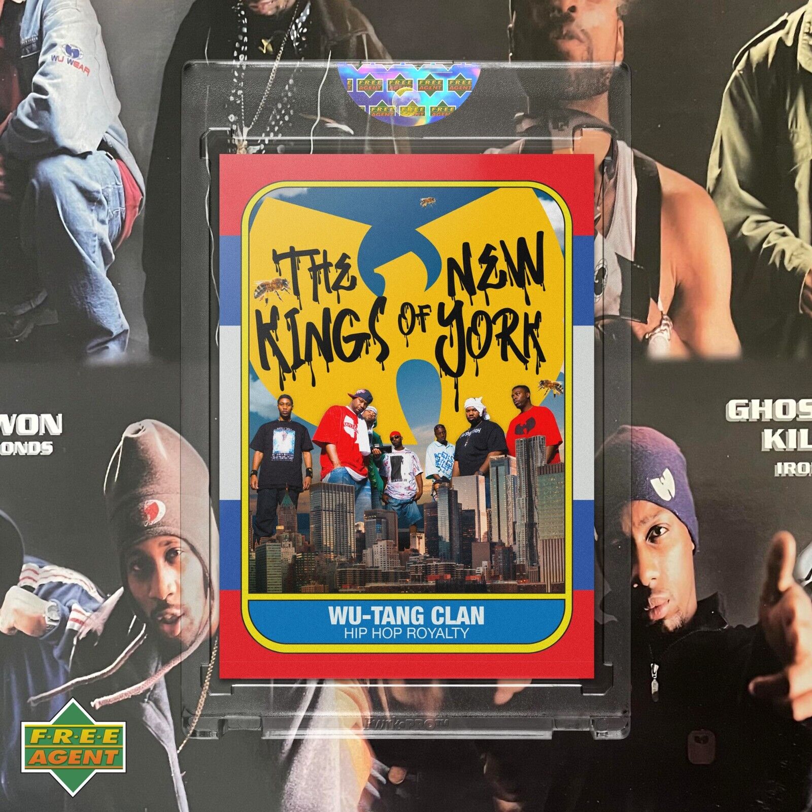 Wu-Tang Clan Hip Hop Royalty Trading Card based on the 1986 Fleer Design