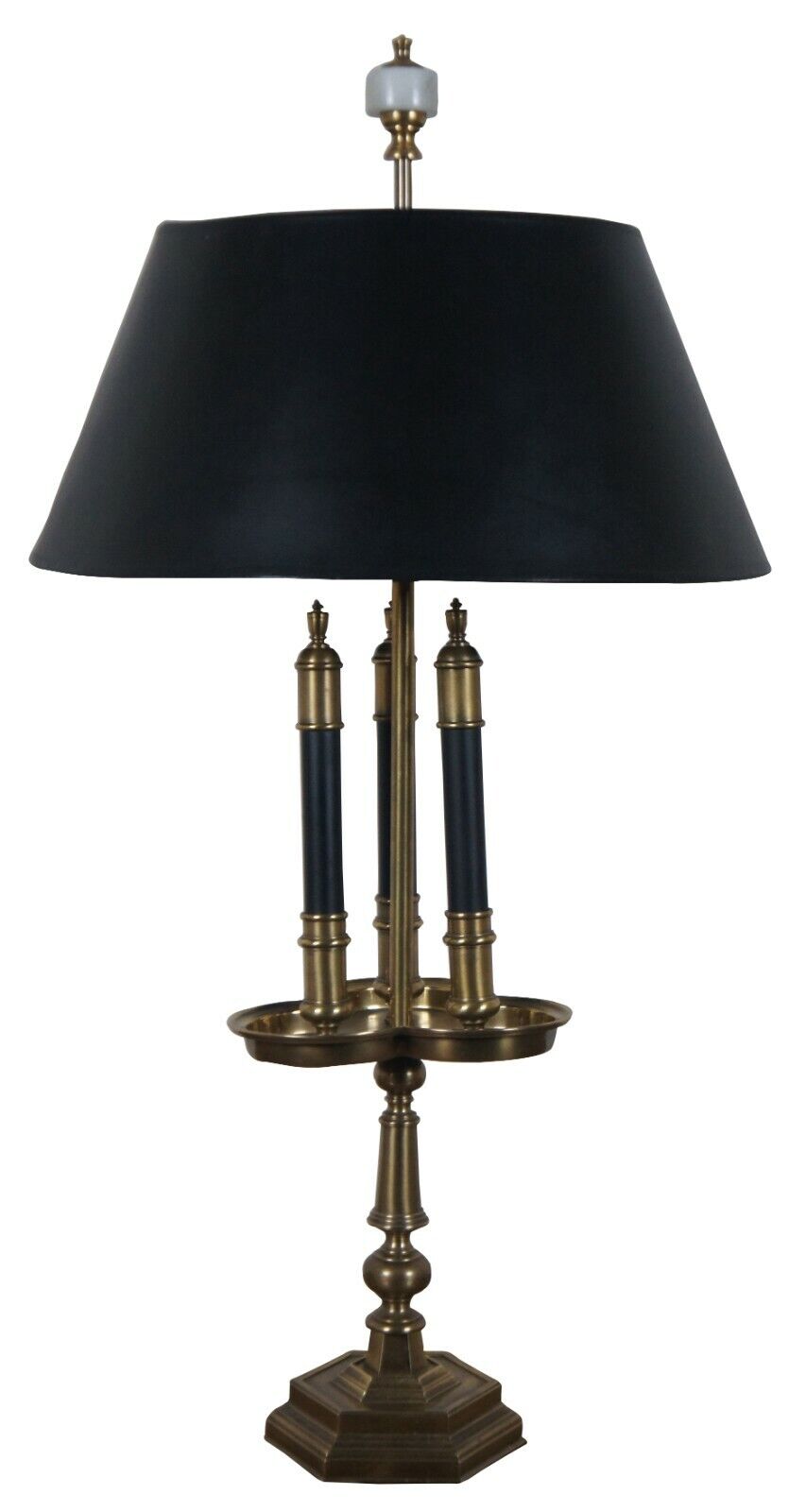 1987 Vintage Frederick Cooper Brass 2 Light French Bouillotte Table Lamp 30\