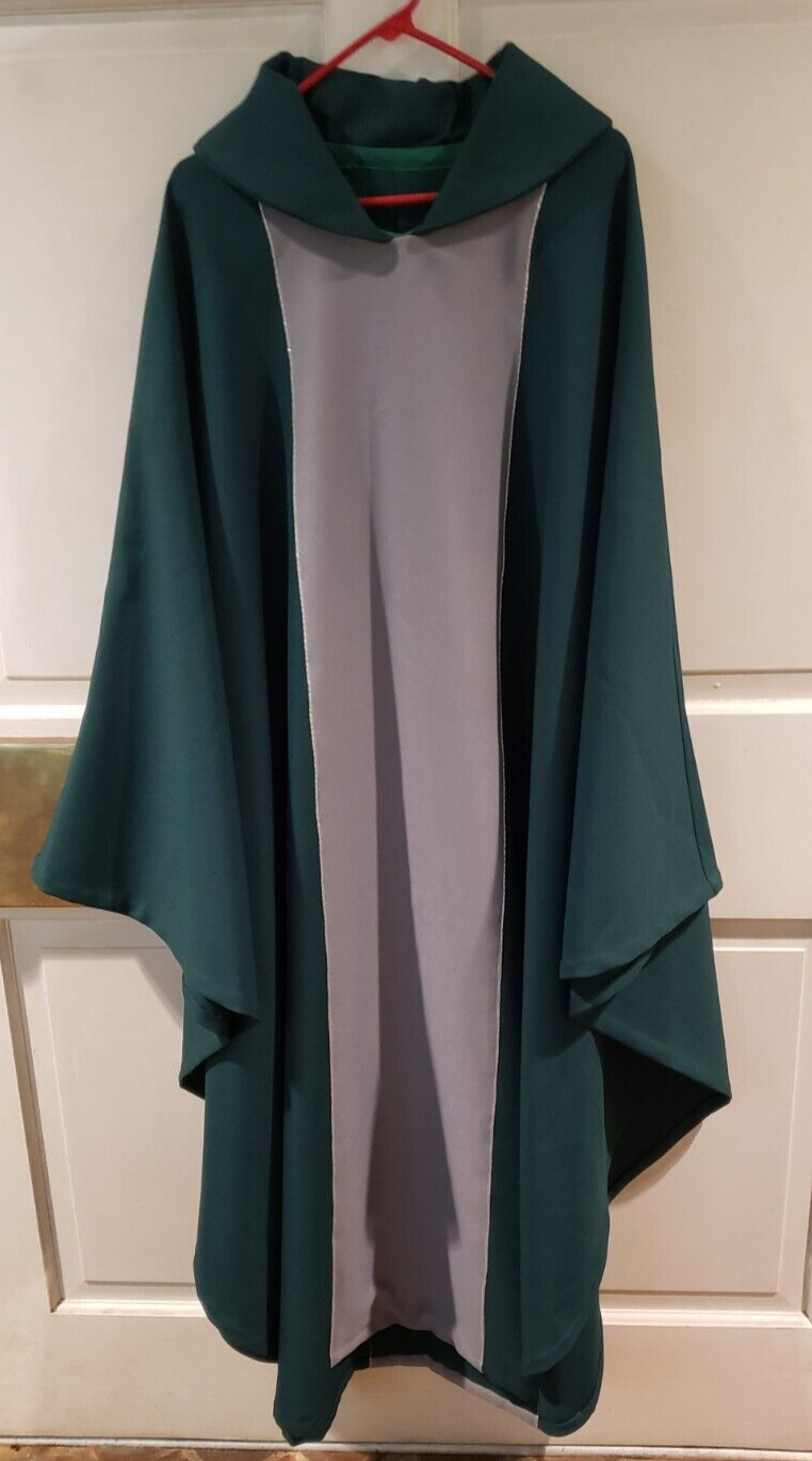 PRIEST CLERGY OFFICIANT CHASUBLE CUSTOM MADE DARK GREEN & DOVE GRAY L/XL