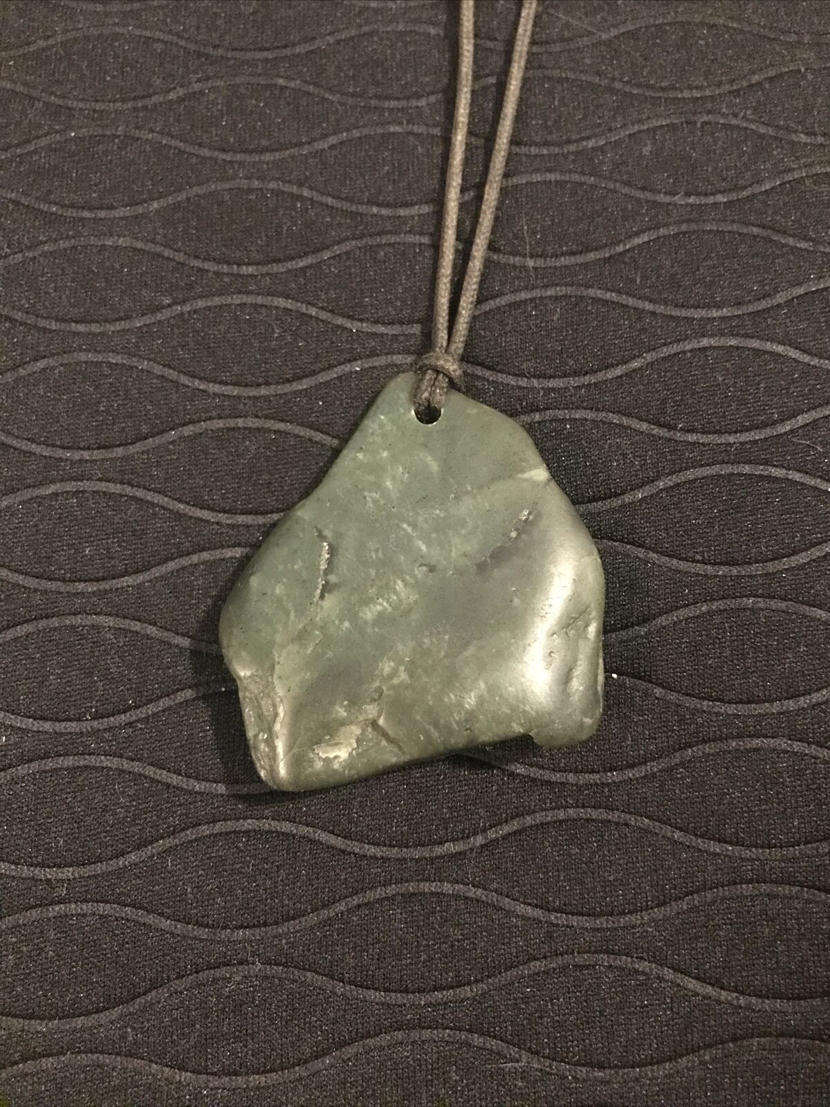 Big Sur Jade Pebble Pendant Green Ocean Polished Nephrite Gem Stone Necklace