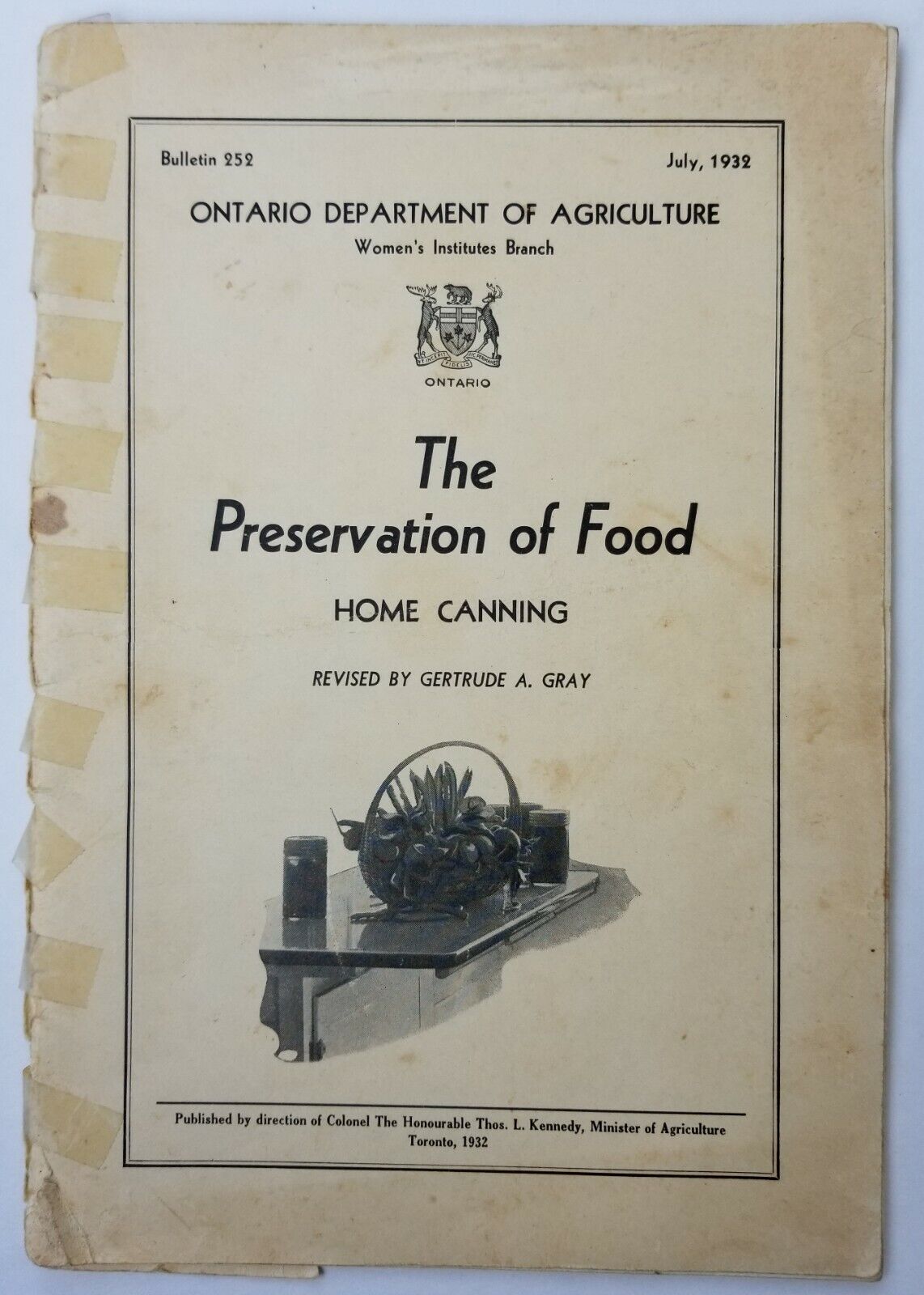 The Preservation of Food Home Canning Booklet 1932 Recipes Process 40 pages  E1A