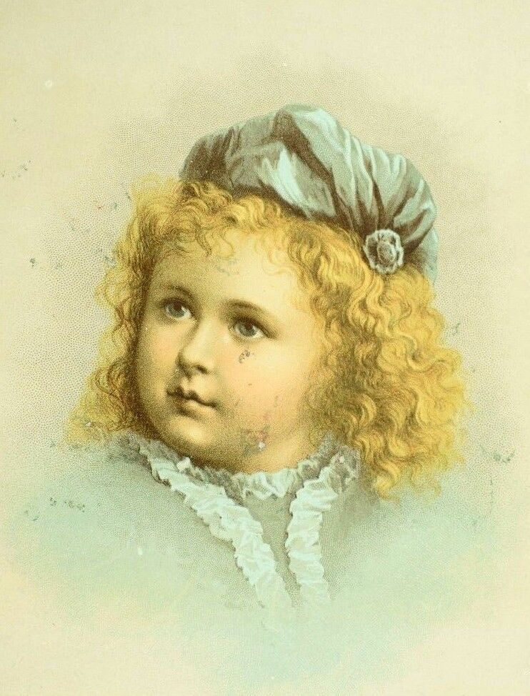 1884 Rumford Yeast Powder, Cute Child, Directions On Back Victorian Card *P