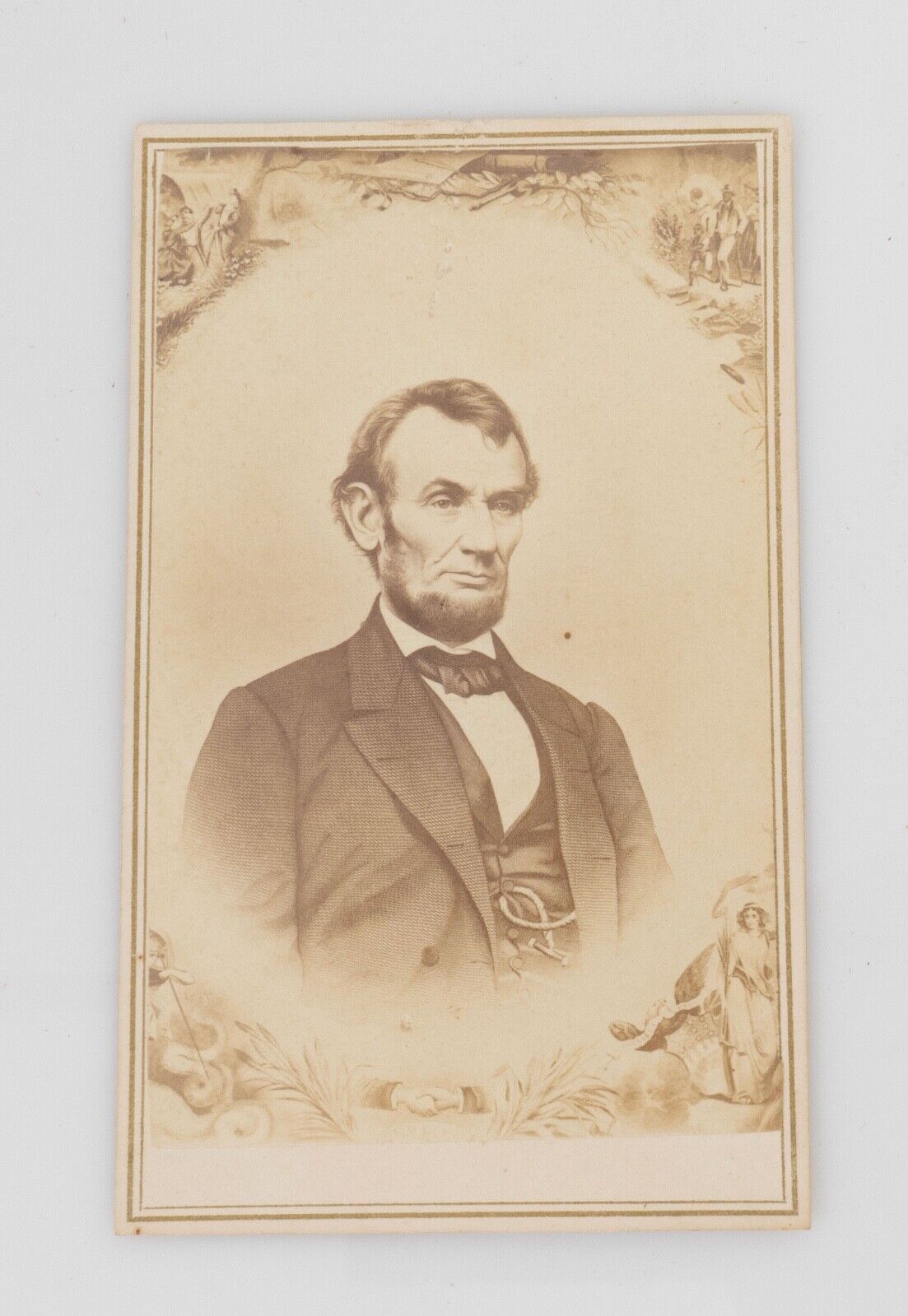 Antique Abraham Lincoln CDV Carte De Visite Lewis Powers Springfield Ma.