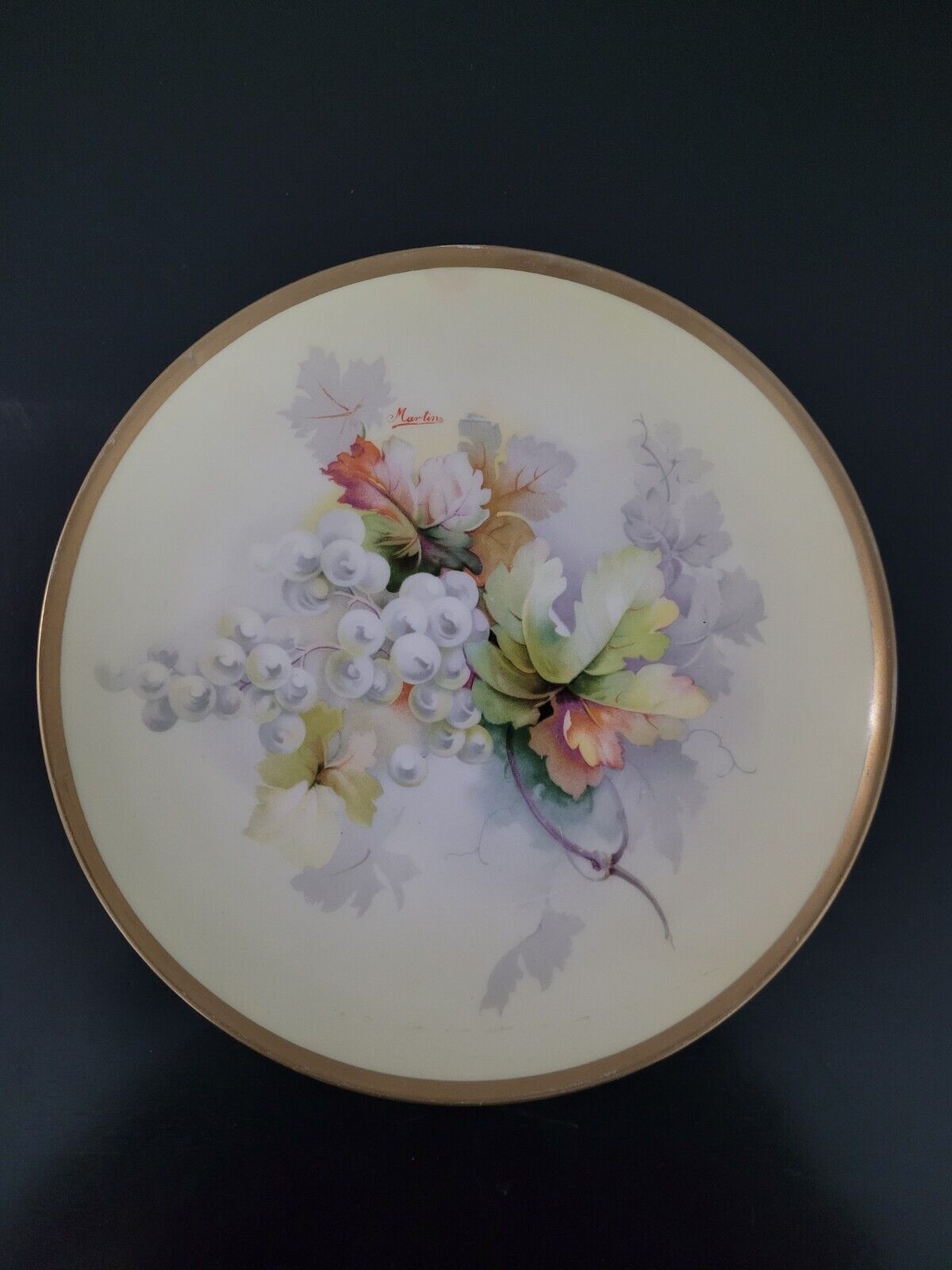 Antique O. & E.G. Handpainted Grape Themed Charger Plate