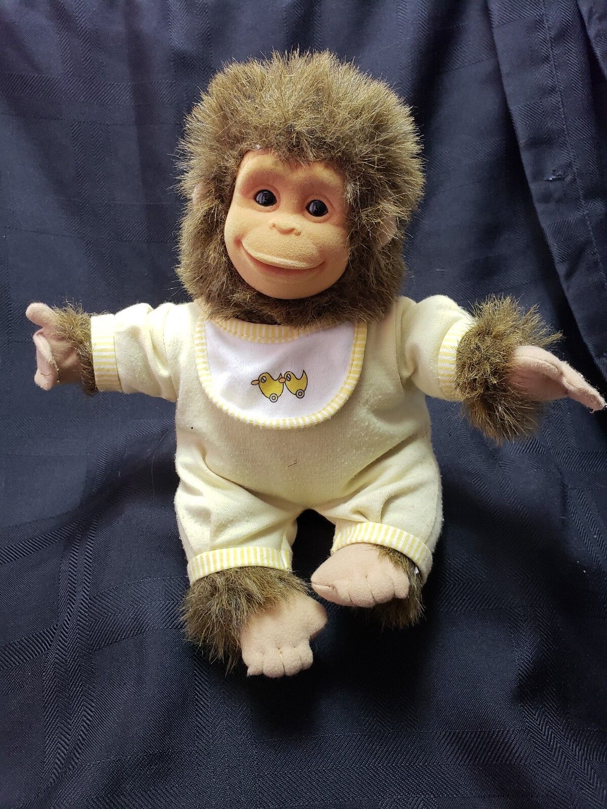 Hosung Baby Chimp Monkey Yellow Pajamas Plush Stuffed Soft Toy Vintage 1994